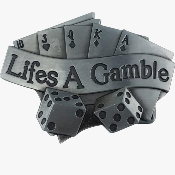 New Lifes a gamble dice casino belt buckle - Picture 1 of 3
